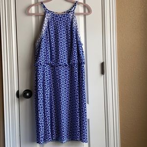 Chadwicks Blue&White Patterned Halter Top Dress